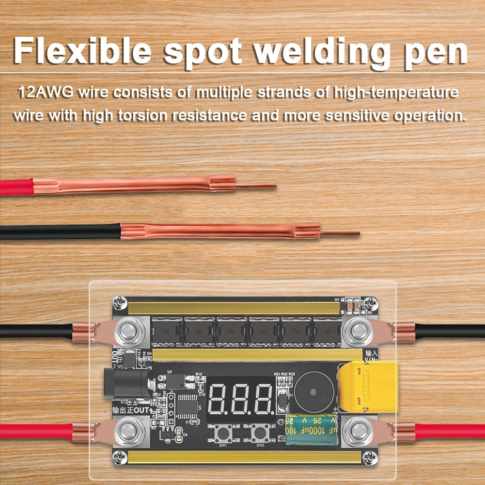 GX591 Lithium Battery Spot Welder Digital Tube Display 12V Mainboard Welder with Automatically Trigger Welding for 18650 Battery