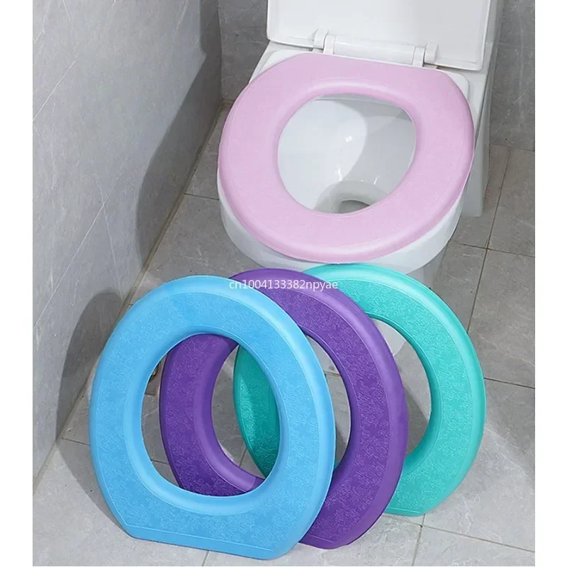 1PC Waterproof Washable Toilet Seat Cover - O-shape Soft Cushion Mat Pad, Bathroom Bidet Toilet Essential