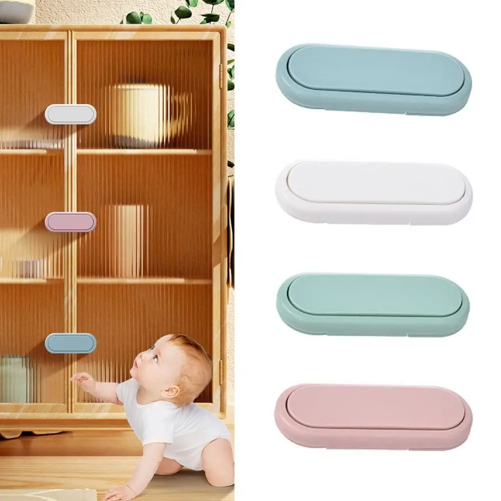 New ABS Child Safety Lock Protection Freezer Cabinet Door Baby Anti-Pinch Housing Safety Cupboard Closing Buckle Cabinet Drawer