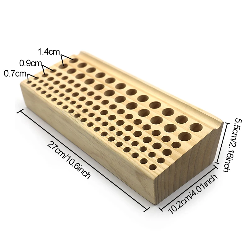 QJH Handwork Tools Holder Box 46/98 Holes Organizer Wooden Rack for Leather Craft Punches Stand Carving tools Drill Bits Storage