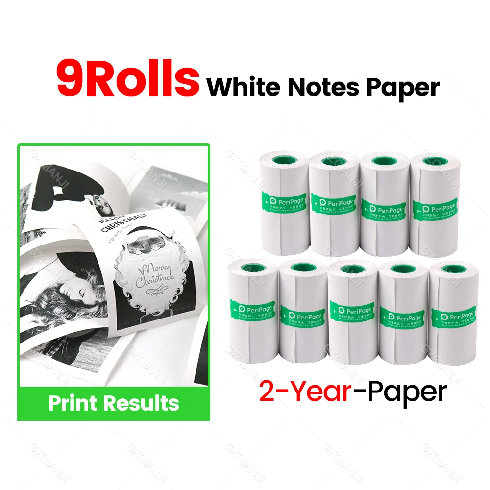 Witte kleur stickerlabel thermische papierrollen voor fotoprinter en kleur Witte ontvangstbriefprinter Papierrol voor Peripage A6