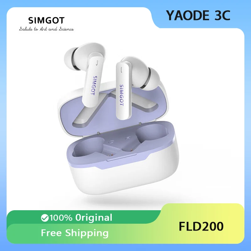 

SIMGOT FLD200 TWS Bluetooth Earphones Noise Reduction Wireless High Sound Quality In Ear Gaming Sports Earbuds Gamer Gifts