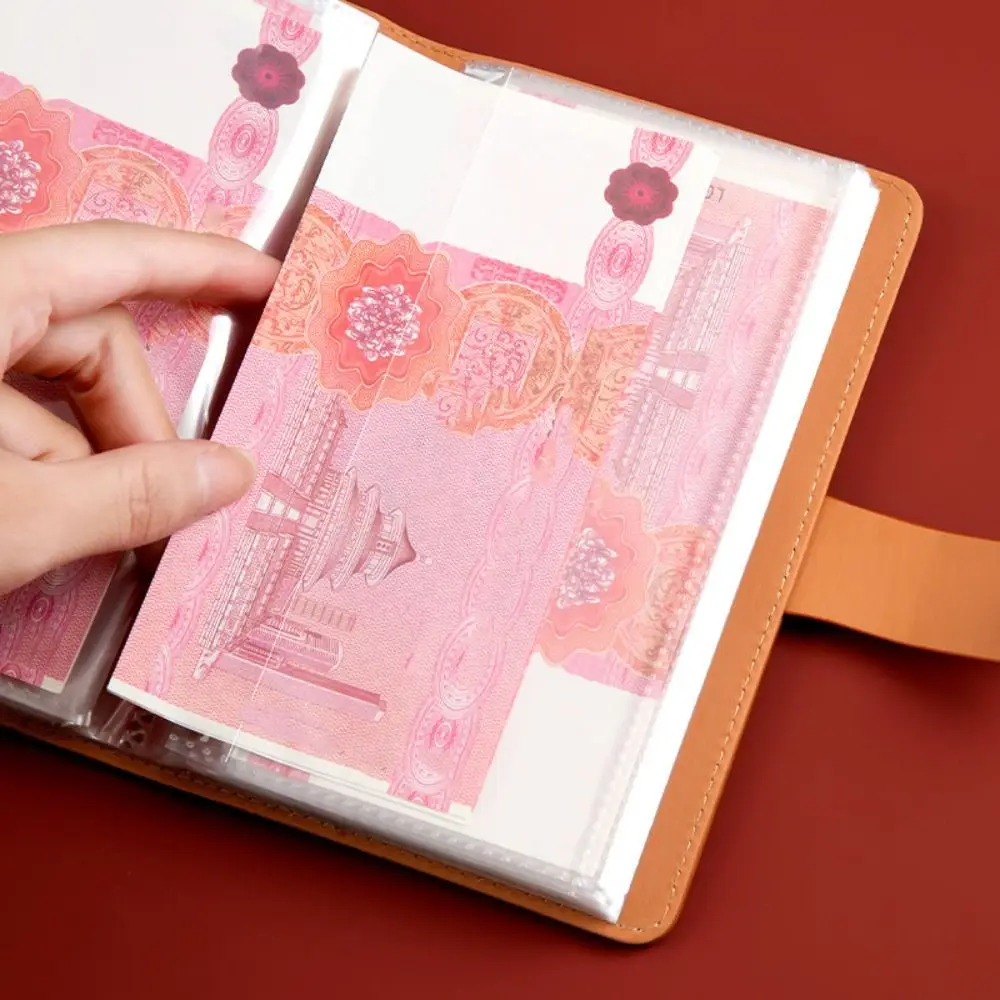 50Sheets Saving Money Binder PU Leather Refillable Budget Binder with Lock Portable Savings Handbook Account Book