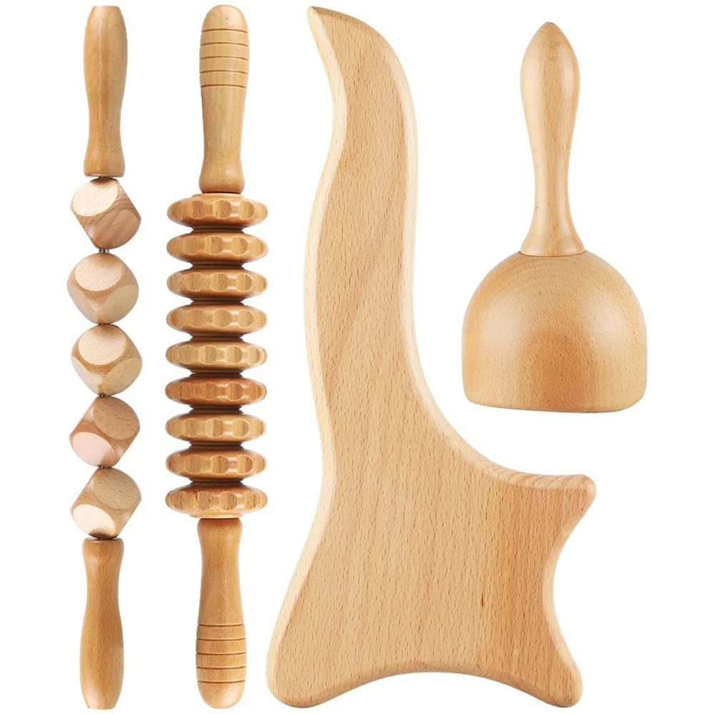 

Wooden Lymphatic Drainage & Cellulite Massager Professional Wood Therapy Tools for Body Gua Sha, Body Sculpting, Muscle Relax