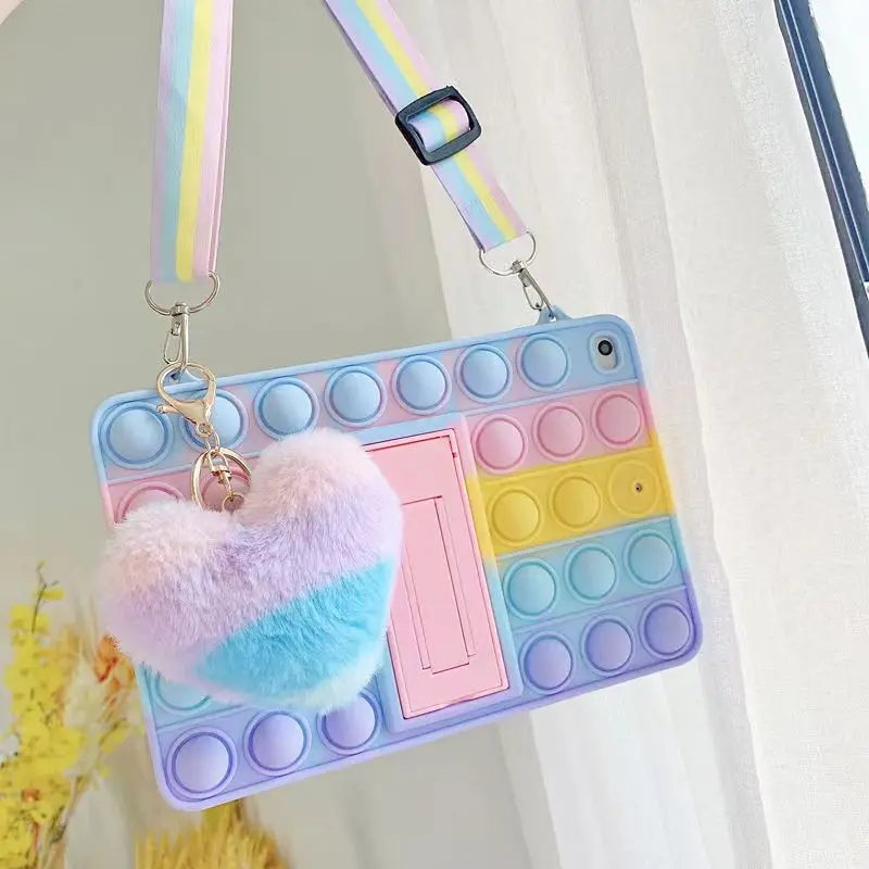 

Colorful Tablet Stand Case For iPad 10th Pro 11 2021 9.7 Silicone Tablet Cases For iPad Mini 6 Air 5 1 2 3 4 10.9 2022 10.2 2020