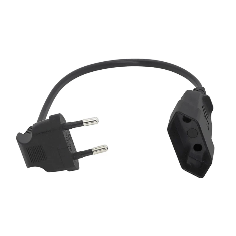 EU Plug Power Adapter Cord 90 Degree Bend Angled Power Extension Cable Wire