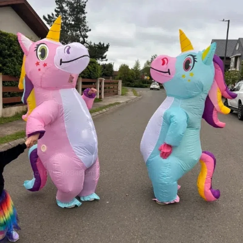 

Cosplay Unicorn Inflatable Suit, Halloween Cosplay Rainbow Unicorn Pegasus Mounts Carnival Funny Clothes for Festivals