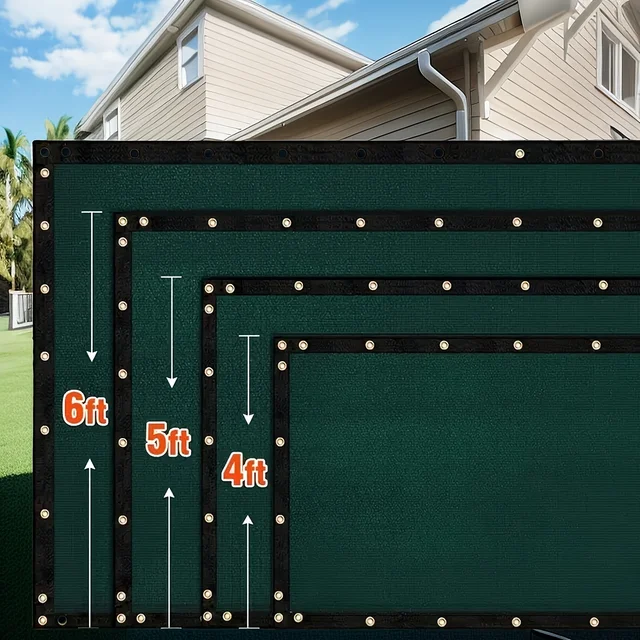 4ft/5ft/6ft/7ft Fence Privacy Screen, Heavy Duty Privacy Fence Screen, Outdoor Shade Cloth Mesh Barrier, Cable Zip Ties Included 4