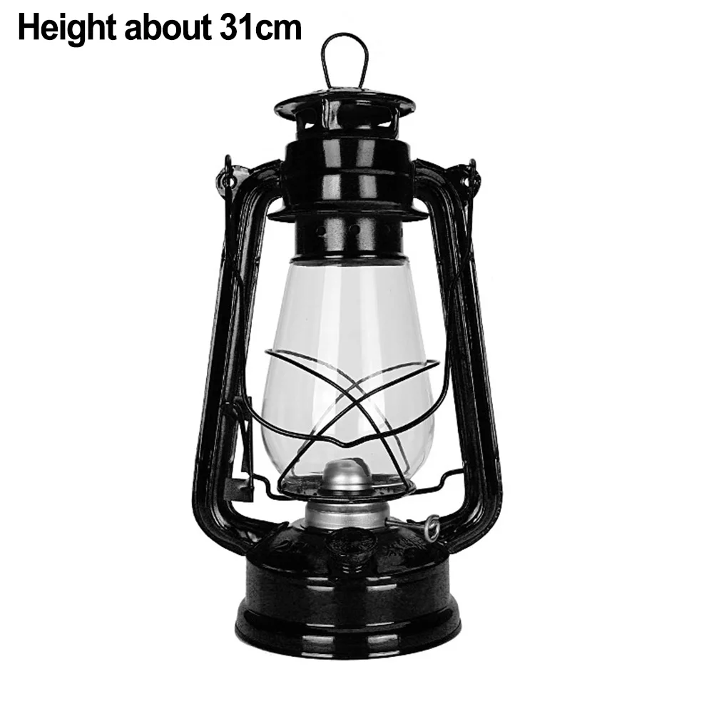 Vintage Kerosene Oil Lamp Lantern 31cm Retro Kerosene Light Camping Tent Decorative Atmosphere Lighting Outdoor Campinglight *1