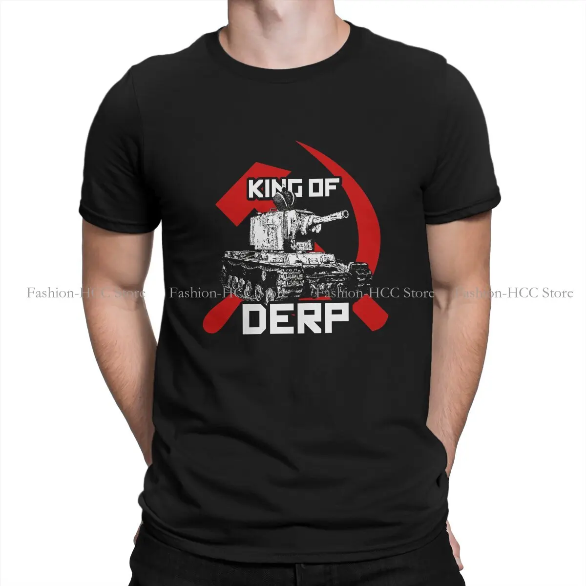 

KV2 King Of Derp Hip Hop Polyester TShirt Russian USSR CCCP Printing Tops Leisure T Shirt Male