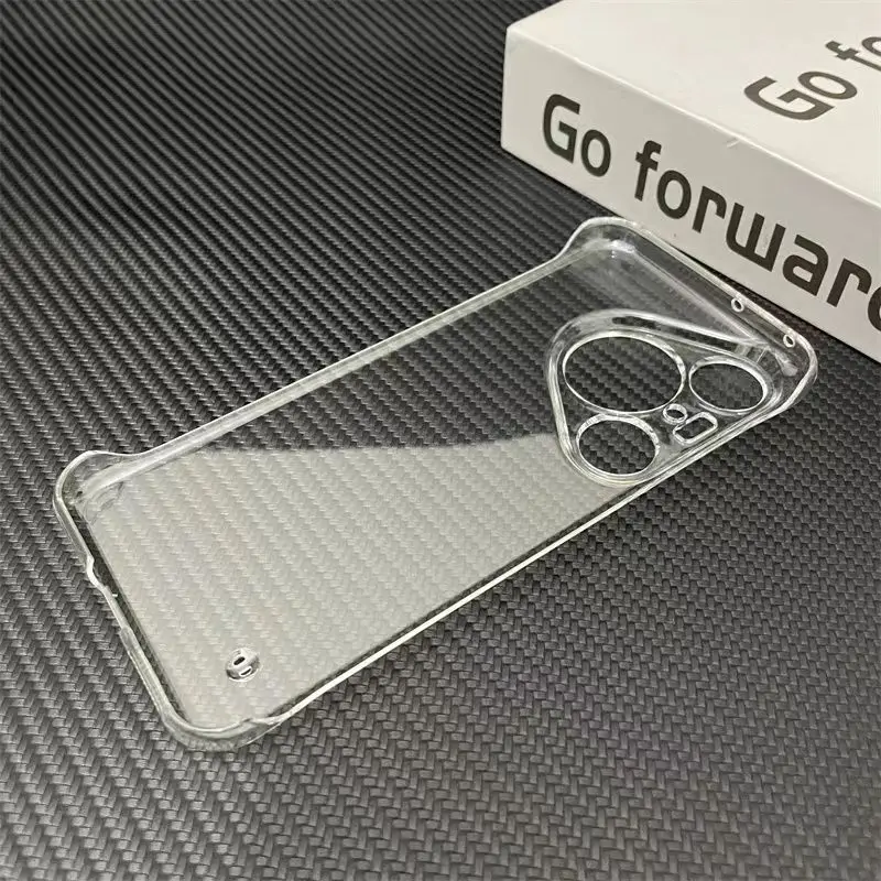 Frameless Case for Huawei Pura 70 Ultra Pura 70 Pro+ Plus Clear Hard PC Shockproof Bear Feeling Phone Cover HBP-LX9 HBP-AL00