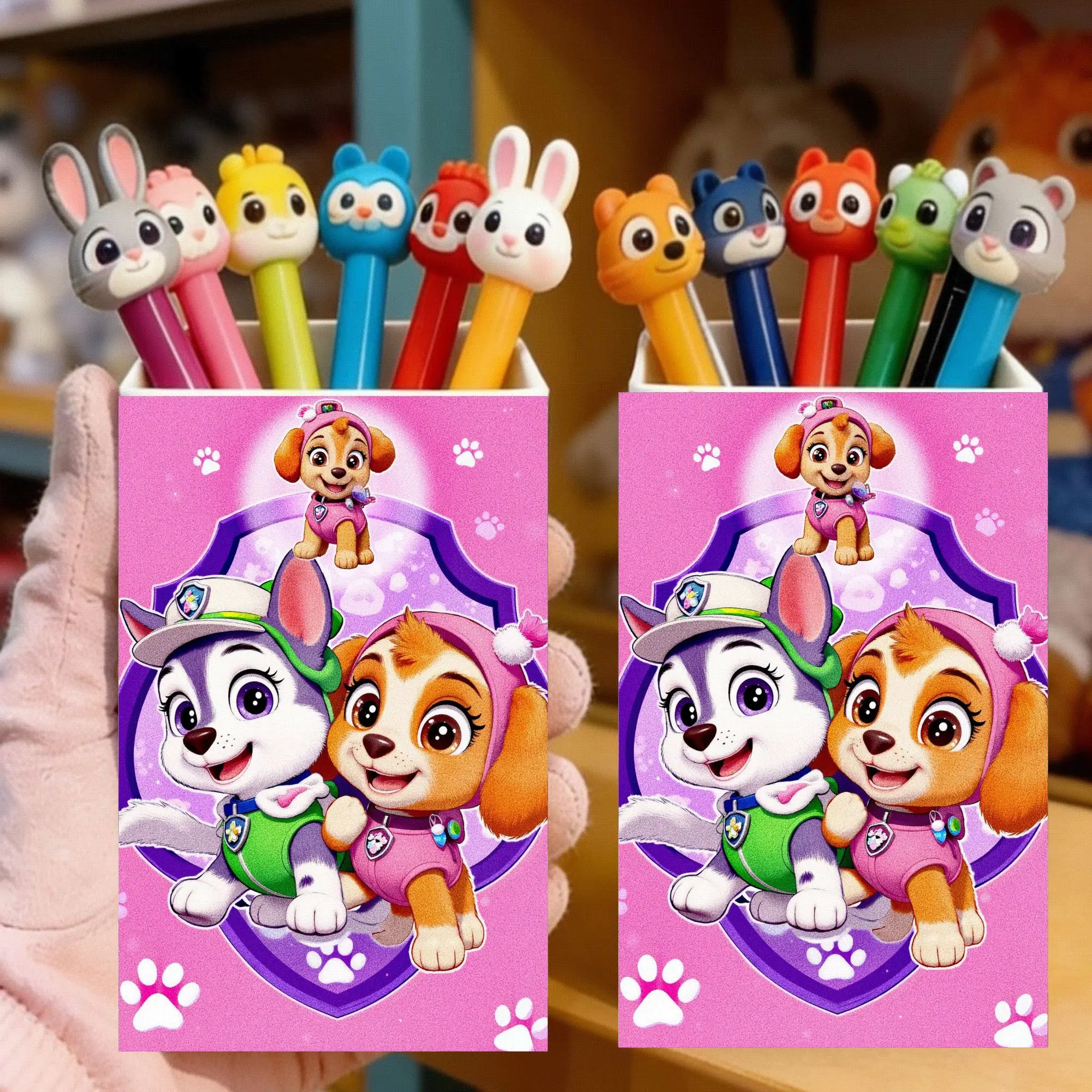 Paw Patrol Pencil Holder Cute Desk Organizer for Student Dorm Makeup Brush Storage Box Stationery Storage Multifunction Compact
