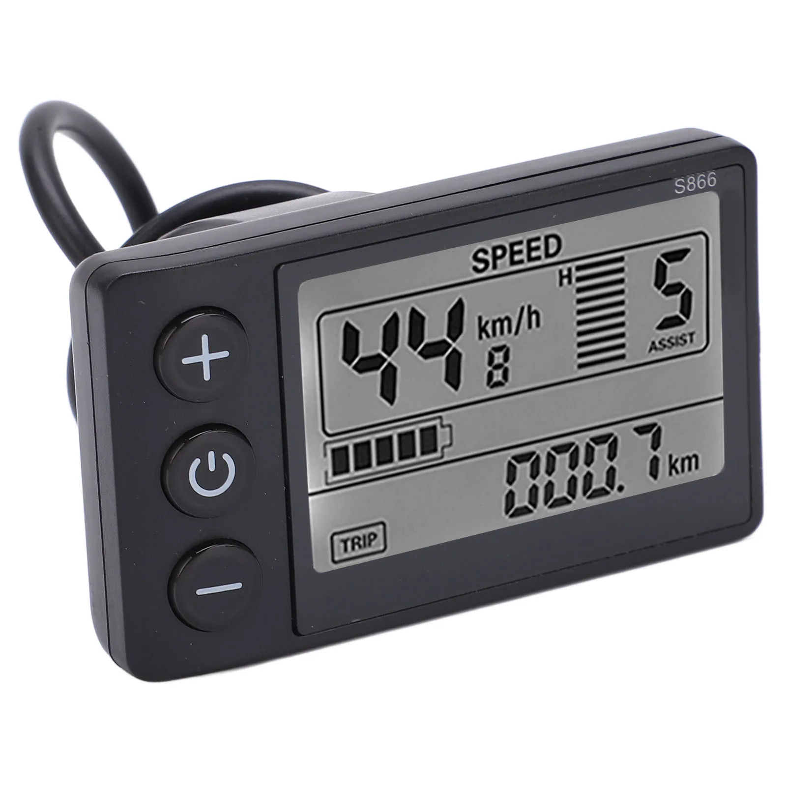 1pcs Electric S866 LCD Display Meter 24V 36V 48V Control Panel with Waterproof Plug Electric Bike LCD Display