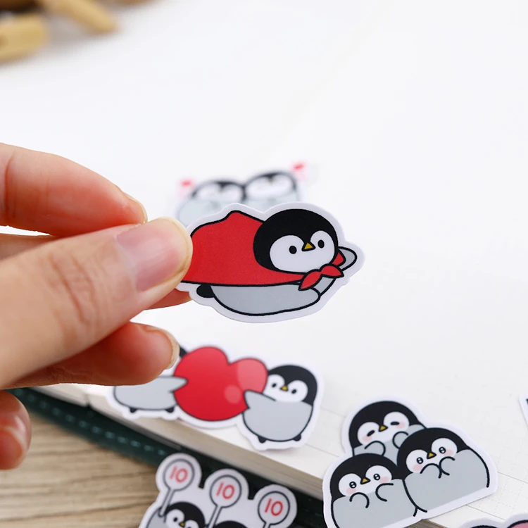 40PCS cute little penguin Stickers Crafts And Scrapbooking stickers book Student label Decorative sticker DIY Stationery