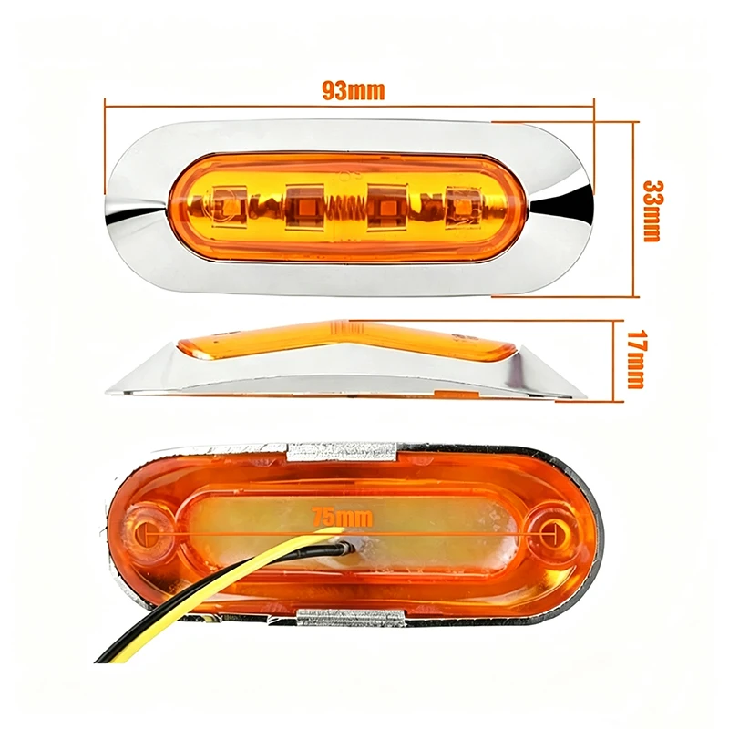 5PCS/10PCS Boat Navigation Lamp 12V-24V Warning Light 4LEDs Car Signal Lights Waterproof IP67 Truck Lorry Side Marker Indicators