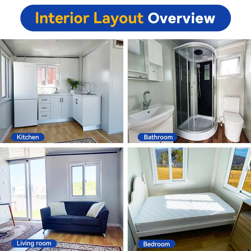 1 2 3 4 Bedrooms Container Houses Portable Prefabricated Tiny Homes Prefab House Modular Luxury Container With Restaurant