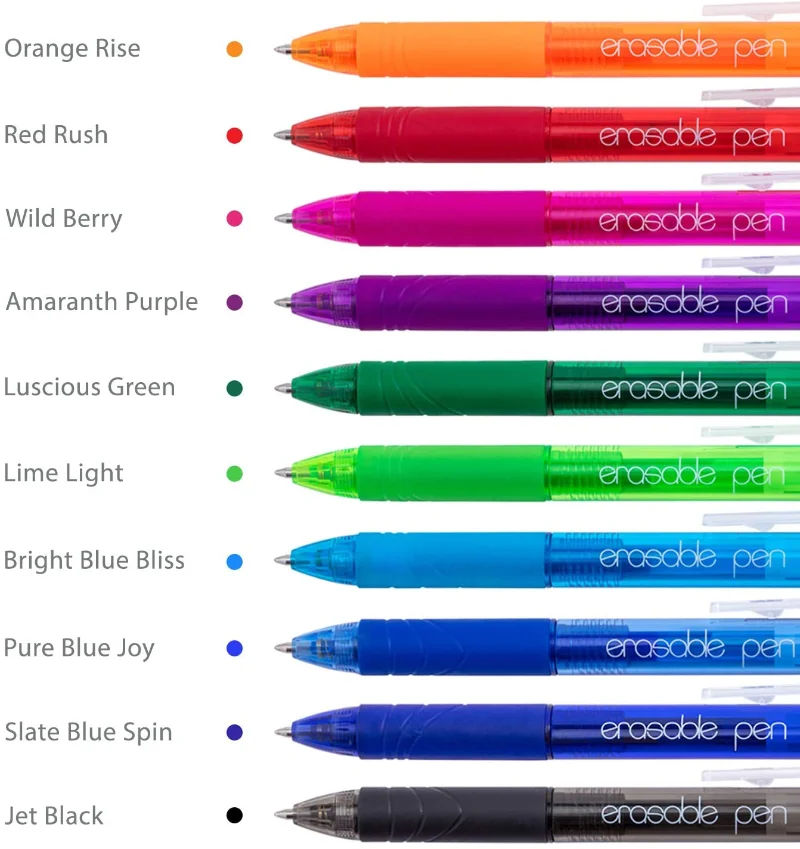 0.7mm Magic Erasable Pen Press Gel Pen Set 8 Colors Erasable Refill Rod Gel Ink Stationery Retractable Pens Washable Handle Rod