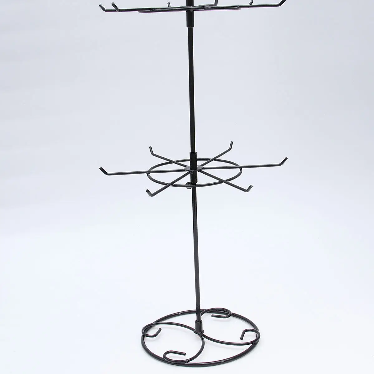 

Прочная двухуровневая подставка для украшений с 6 и 8 крючками для хранения и демонстрации ожерелий, браслетов и колец, черная подставка для украшений