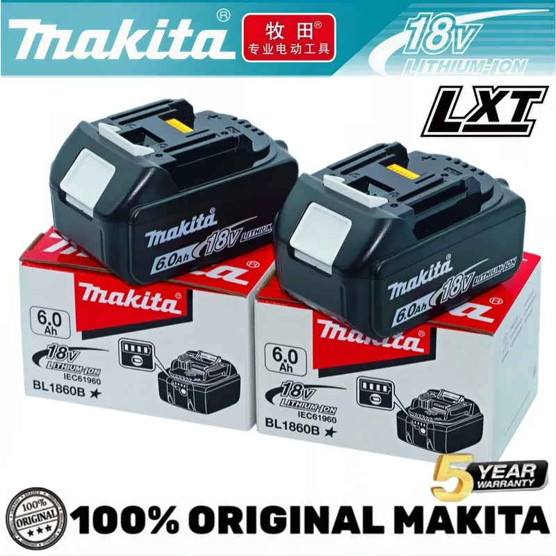 Batterie au lithium de remplacement 100% authentique Makita 6Ah pour batterie Makita 18V BL1830B BL1850B BL1860B BL1815B