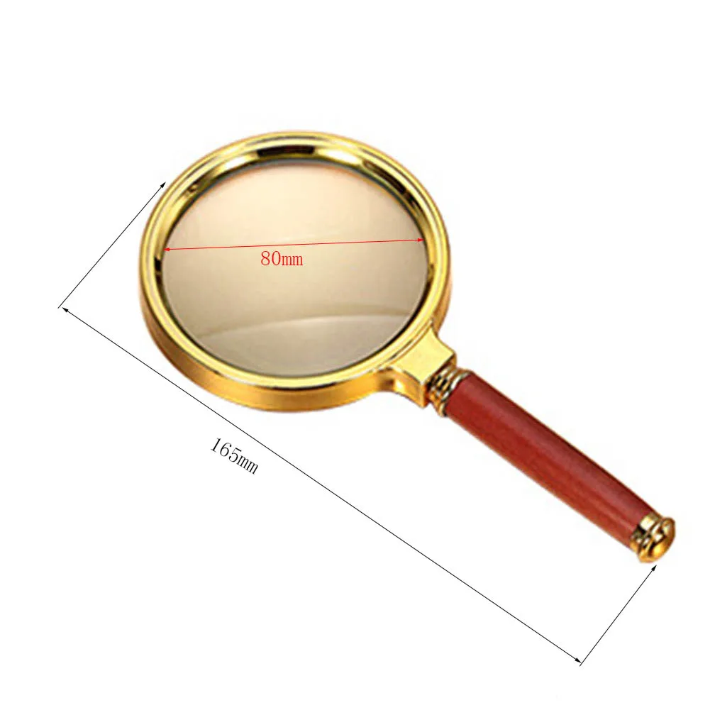 60-90mm Copper plating Handheld Magnifier removable Microscope Reading newspapers Magnifying Glass Lens for Jewelry stamp