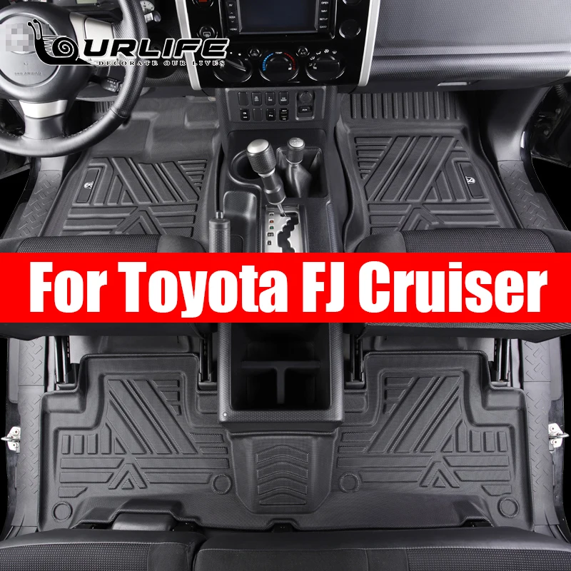 for TOYOTA FJ cruiser car All-Weather TPE Floor foot Mat Full Set Trim to Fit For FJ cruiser waterproof floor mat