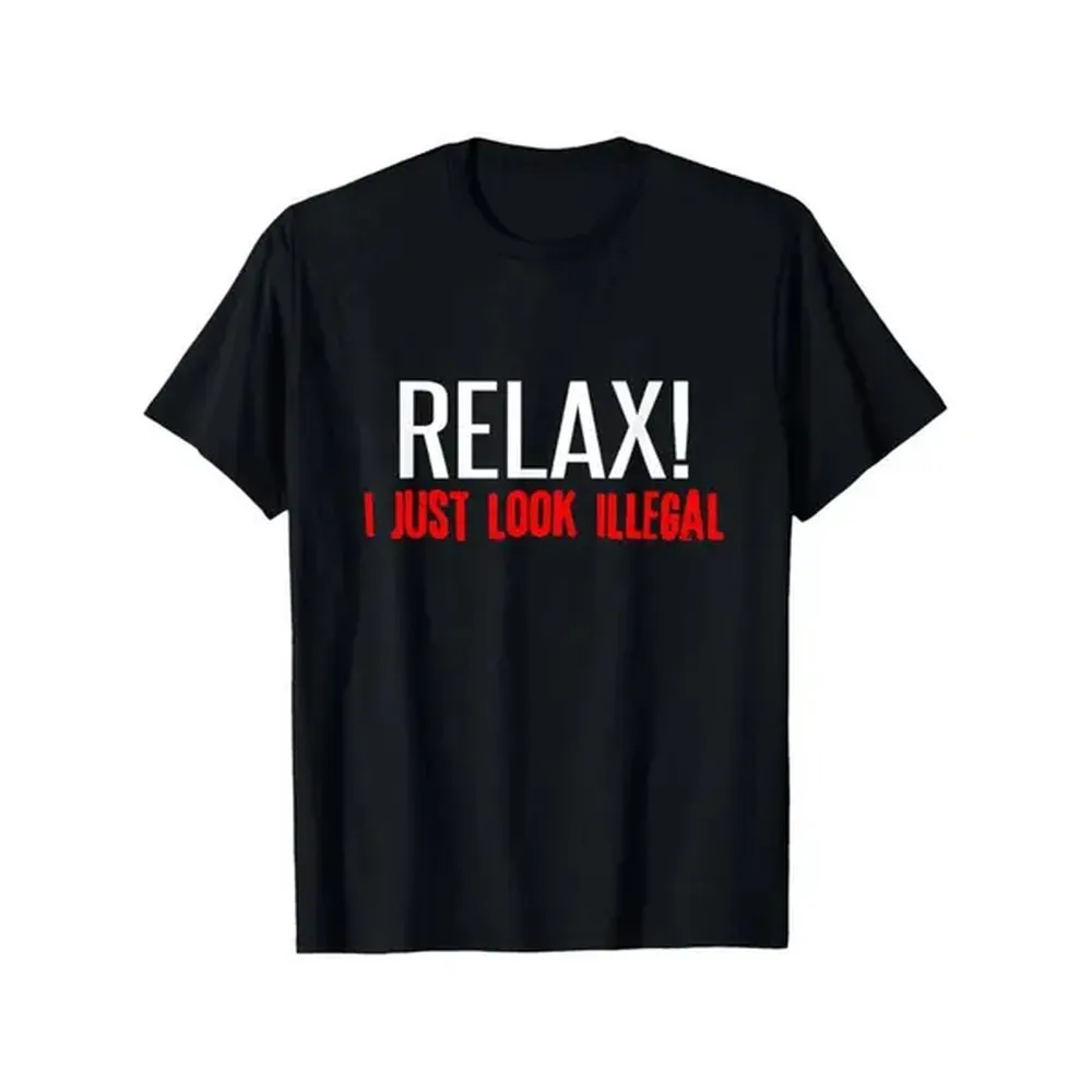 100% Cotton Golf Gift T-Shirt For Men and Women Relax I Just Look Illegal T-Shirt Sarcastic Mexican Tee, Summer men 100% cotton printed short sleeve, outdoor sports, fashion