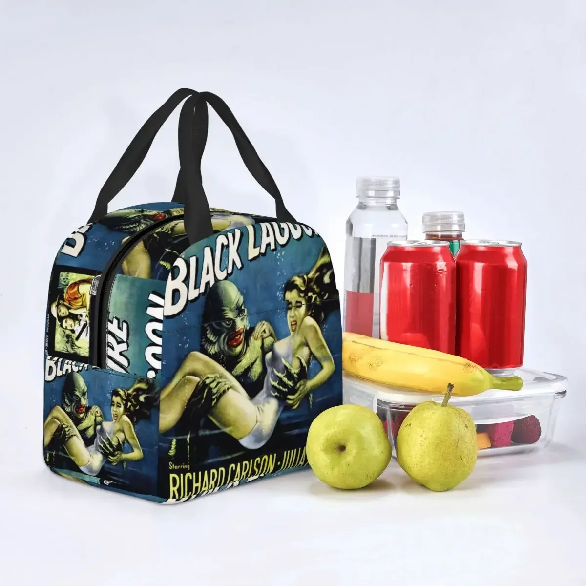 Creature From The Black Lagoon Insulated Lunch Bag Halloween Monster Waterproof Cooler Thermal Lunch Box Women Kids Food Tote