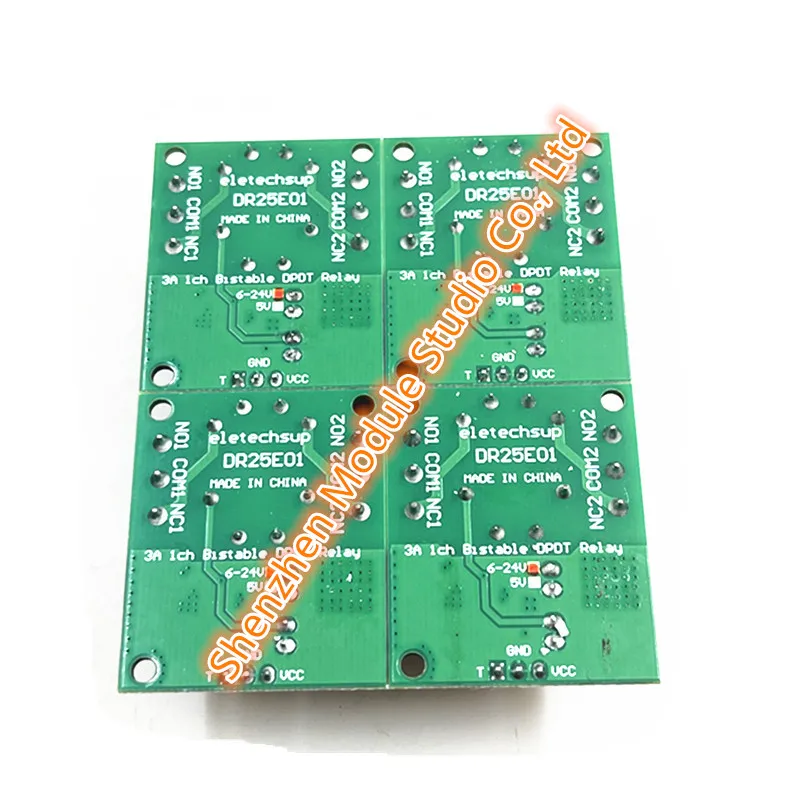1PCS DR25E01 DC 5-24V 3-5A 플립 플롭 래치 DPDT 릴레이 모듈 Arduiuo MEGA AVR LED 용 쌍안정 자동 잠금 이중 스위치 보드