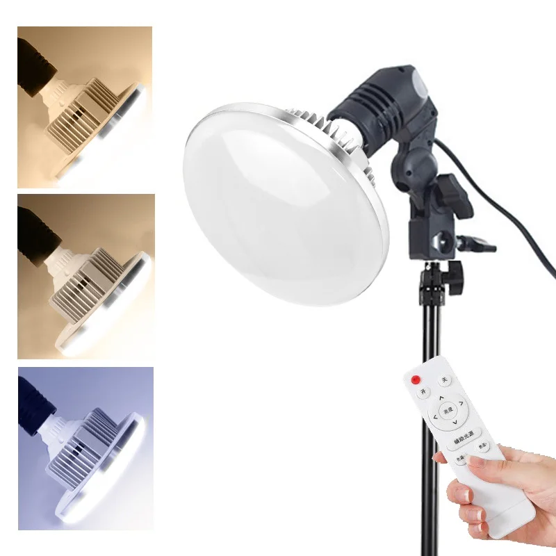 155MM LED Light Bulb 220V Photography Lamp Bulb Energy-saving E27 Mount Remote Control for Photography Video Lighting ﻿