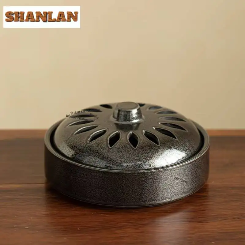 Kiln Fambe Black Incense Holder Incense Smoke Waterfall Incense Burners Aromatherapy Censer Tea Services Supplies Decoration