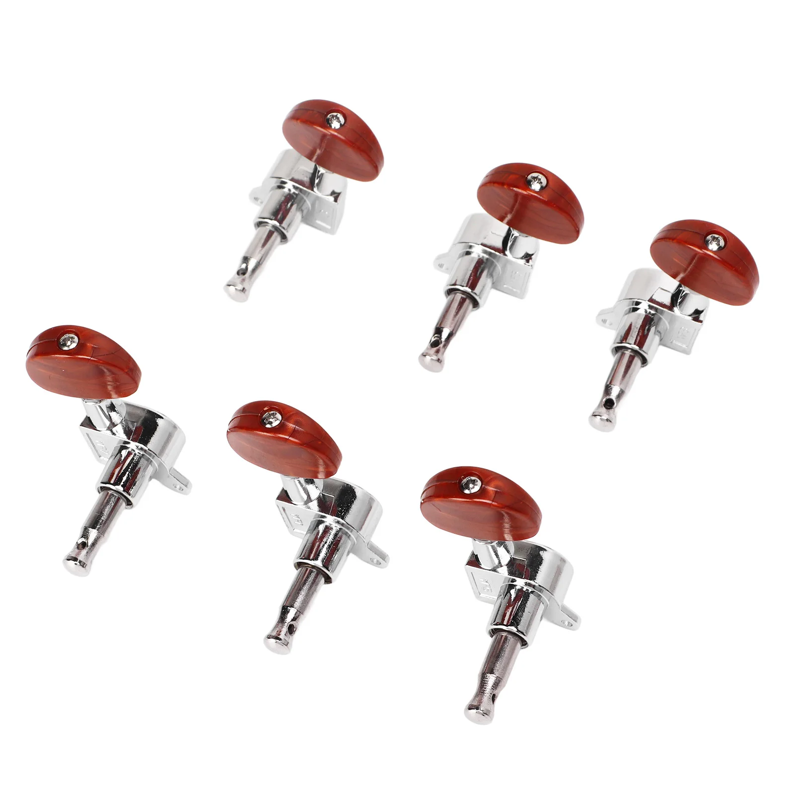 

6Pcs Guitar String Tuning Peg 3 Left 3 Right Sealed Tuner Key Machine Head Set Kit Plastic Metal Material with Screw Stud