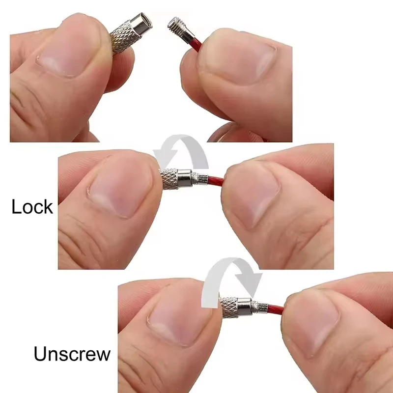 Picture 6: 5/10PCS 2mm Stainless Steel Wire Rope Keychain, Surface PVC Coating, Luggage Tag, Outdoor Keychain, Key Accessories