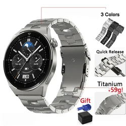 Solid Titanium Strap for Original Huawei Watch GT3 /3 Pro 22mm Titanium Business Watchband for Huawei GT 3 GT Runner GT 2 Pro