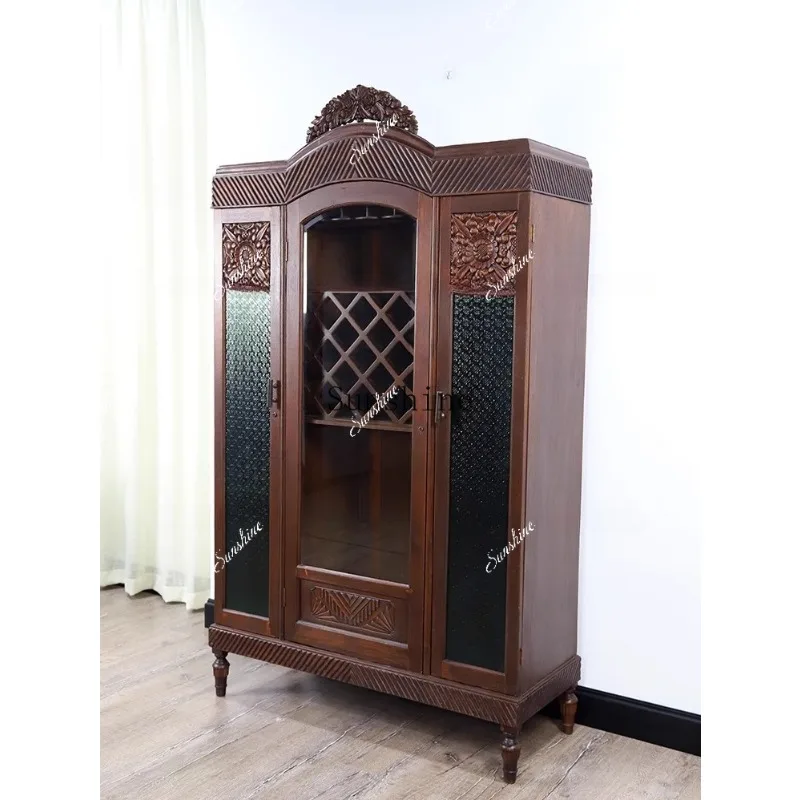 Retro nostalgic homestay cafe wall storage household side cabinet  FT