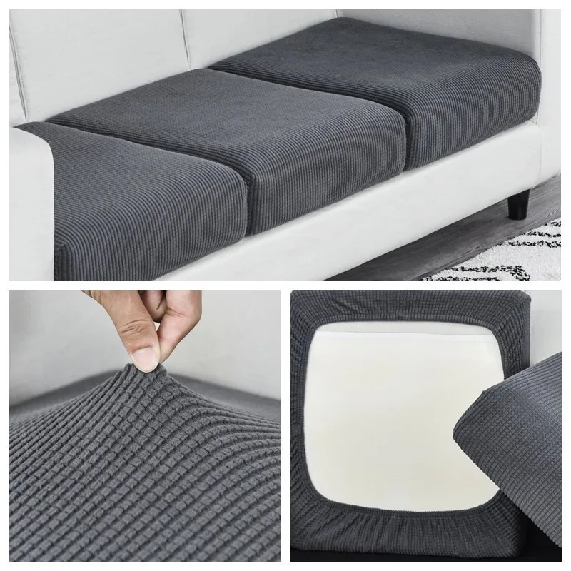 

Elastic Universal Sofa Cover Protector Full Wrap-around Grey Stretch Sofa Cushion Case Modern Simple Style Dust Proof