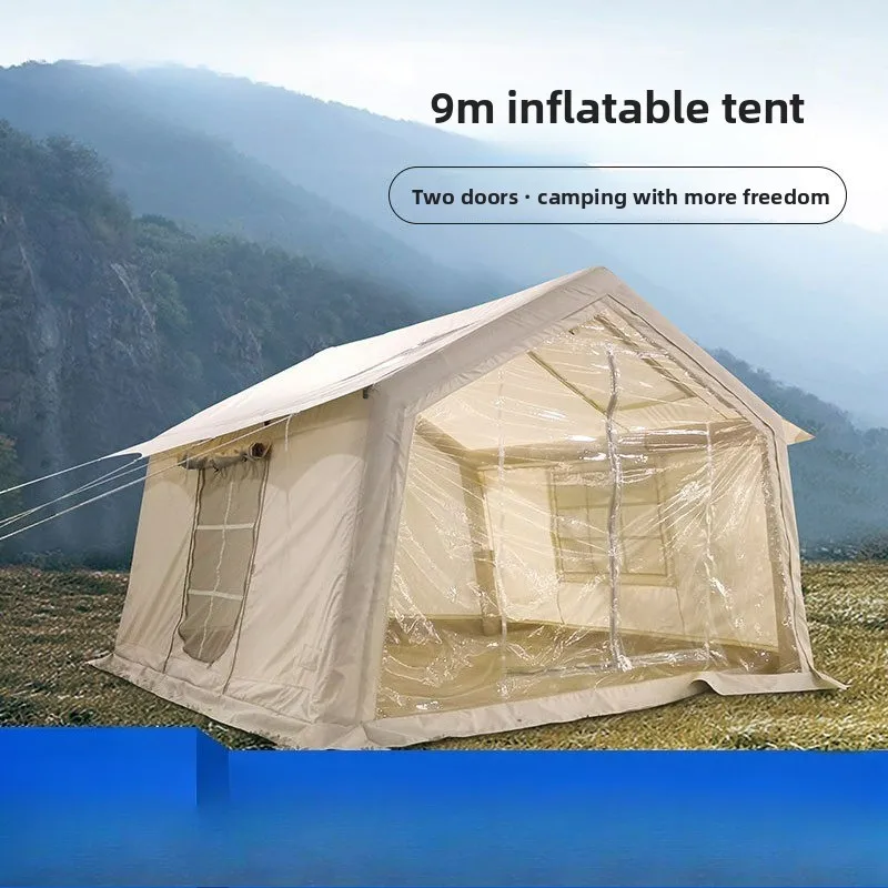 Square inflatable tent transparent door stop upgraded PVC air column travel camping free tent
