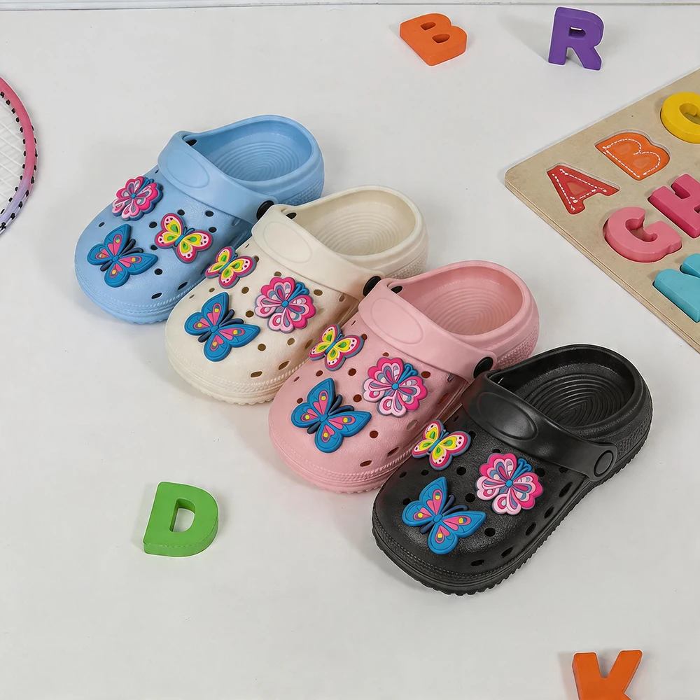 Children Slippers Cute Colorful Butterfly Set EVA Breathable Casual Clogs Shoes for Boys & Girls Summer Beach Sandal
