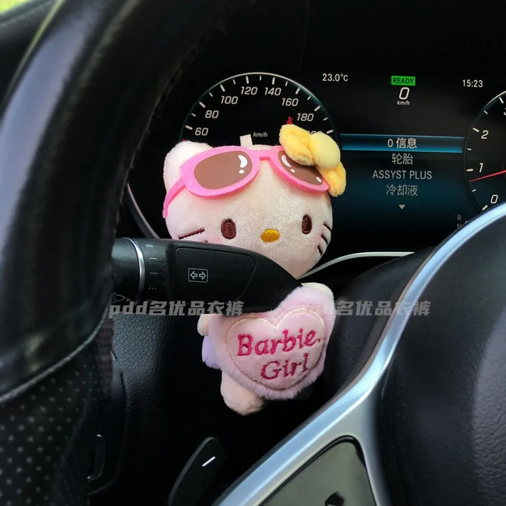 Hello Kitty-Embrayage de beurre de chat KT pour lunettes de soleil en peluche, essuie-glace de voiture, interrupteur de clignotant, décoration mignonne, accessoires intérieurs