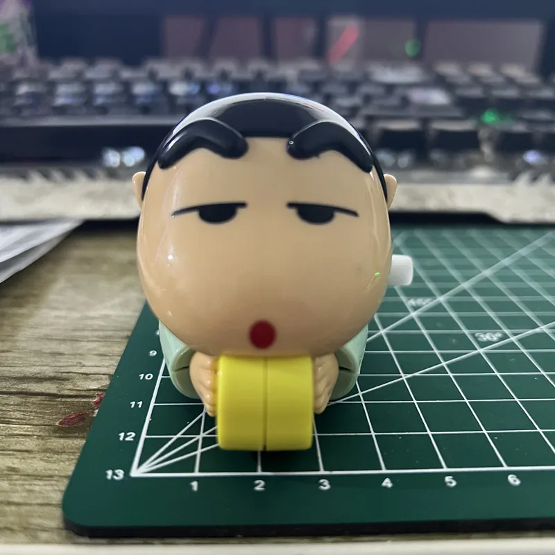 Anime Cartoon kredka Shin Chans ruchome figurki ozdoby na biurko urządzenia peryferyjne Kawaii materiał pcv pełzające zabawki prezenty