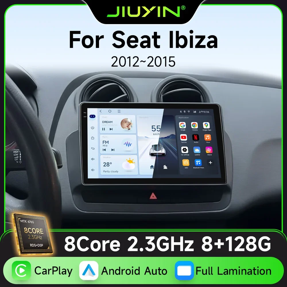 Full Lamination Touch Screen For Seat Ibiza 2012-2015 Android 15 Auto Radio Car Multimedia Video Player 5G WIFI BT GPS Navigatio