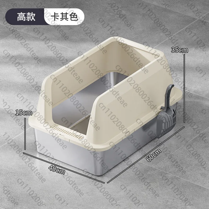 Cat Litter Box Enclosure Stainless Steel Open Prevent Spatter Cat Sand Bowl Cats Toilet Products Cat Toilet Training Supplies