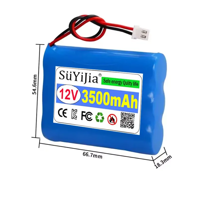 11.1V/12V 3S-18650 Rechargeable Lithium Battery 3.5Ah 7Ah 10.5Ah 14Ah Built-in BMS Suitable for Cameras Remote Controls Toy Cars