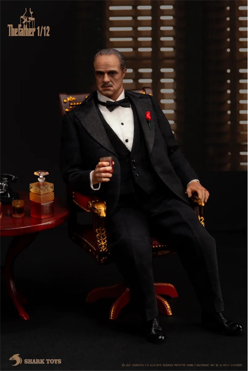 Tiburón de juguete, figura coleccionable a escala 1/12, padrino Marlon Brando, muñeca de 6 ", soldado masculino, modelo de figura de acción, Juguetes