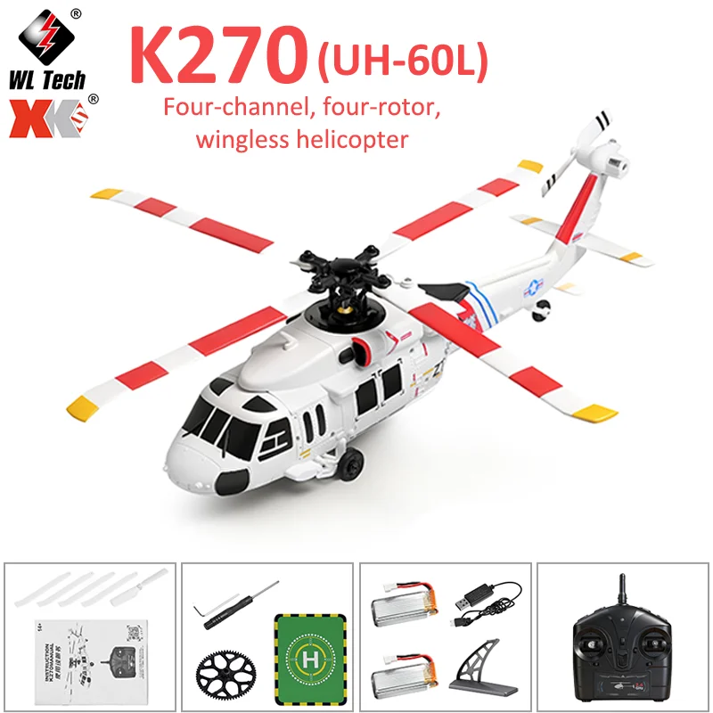 WLtoys K270 RC Helicopter 2.4G 6-Aixs Gyroscope 4CH Altitude Hold Optical Flow Remote Control Helicopter Toys for Children K170