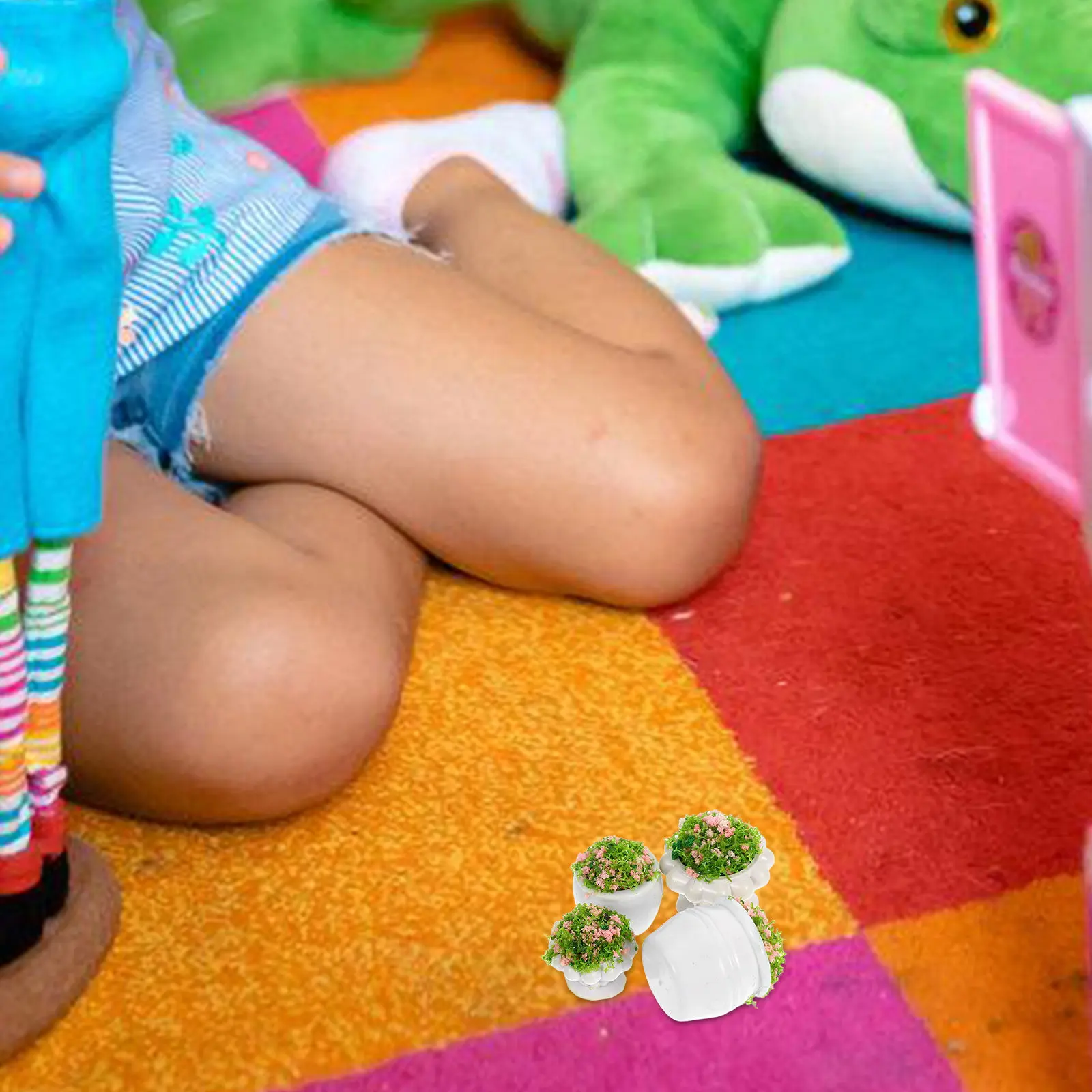 

4Pcs Simulated Landscape Flower Bed Artificial Plants Miniature Realistic Lightweight DIY Micro Scenery Layout Decor