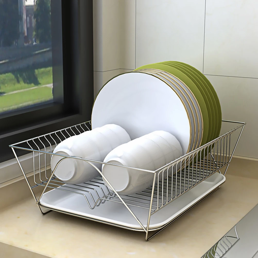 

Stainless Steel Dish Drain Rack Kitchen Storage Organizer Drainer Utensils Holder Tableware Drying Rack Tool Drainer