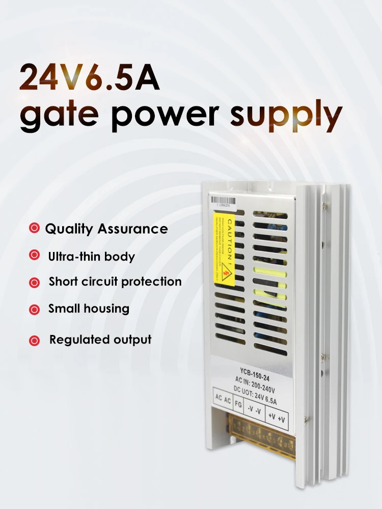 Ultra-thin DC24V 6.5A 150W Switching Power Supply AC200-240V Input Short Circuit Protection for Access Control Turnstile Gate