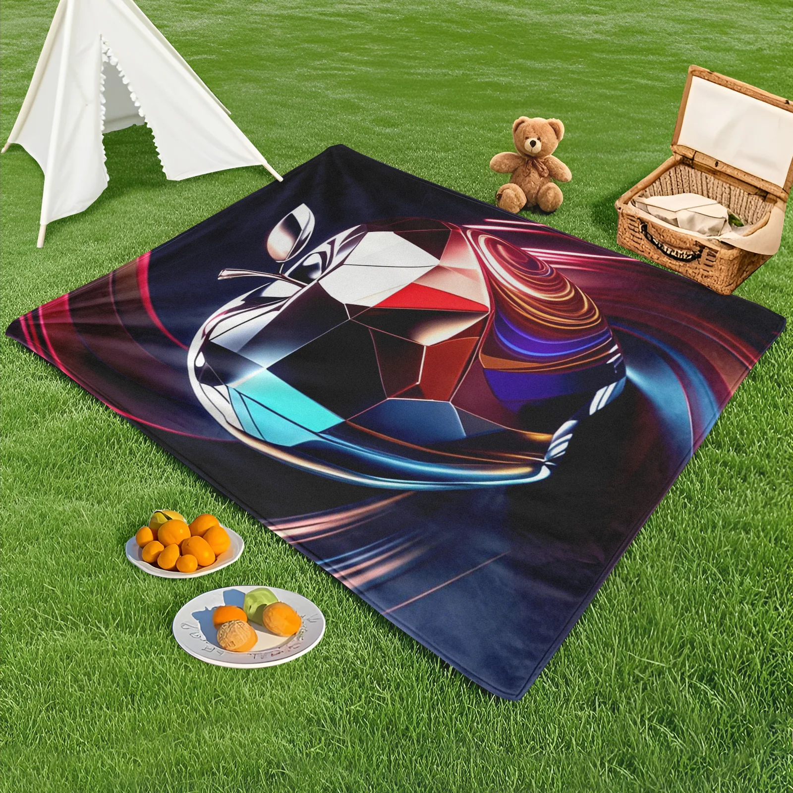 

Apple Inspired Geometric Textured Outdoor Blanket With Creative Design For Cozy Adventures