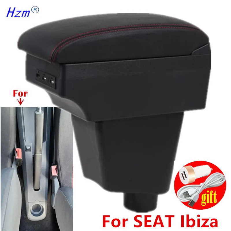 Reposabrazos para coche, caja de almacenamiento para SEAT Ibiza III 2001, 2002, 2003, 2004, 2005, 2006, 2007, 2008, 6j, Ibiza, 6L