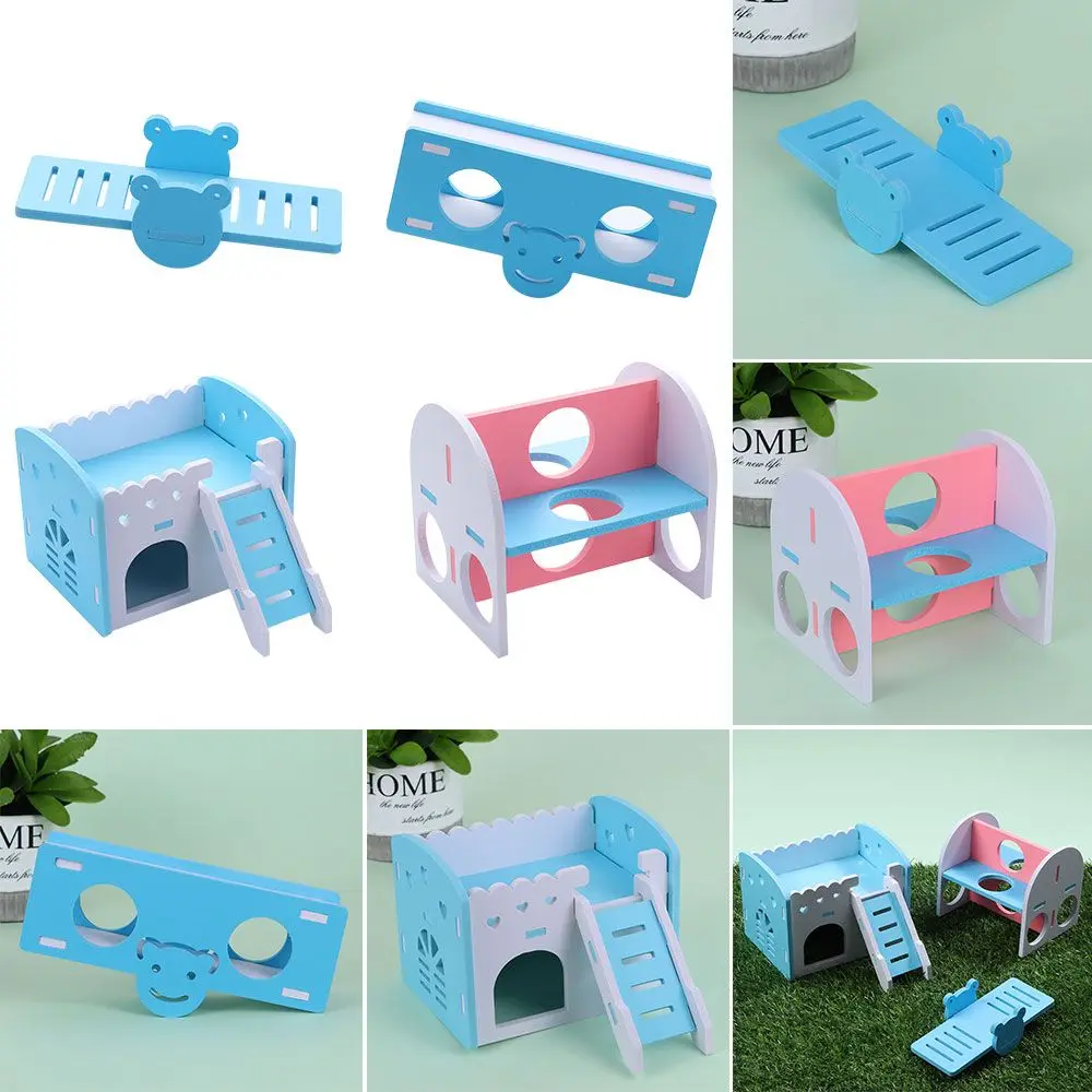 1PCS Hamster Toys Hamster Sleeping Nest Hedgehog Pet Sport Exercise Toys Set Gerbil Rainbow Bridge Hamsters House